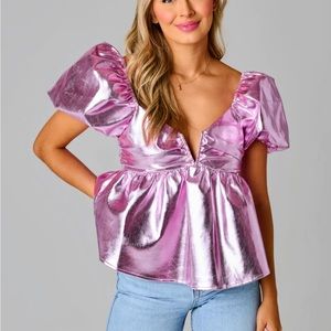 Buddy Love pink metallic top